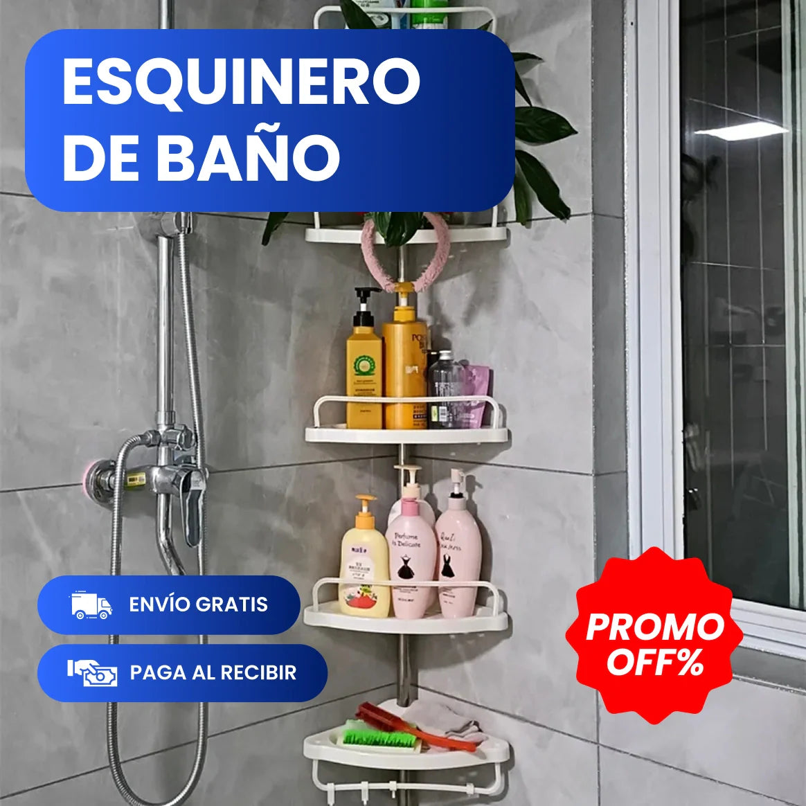 Organizador esquinero de baño